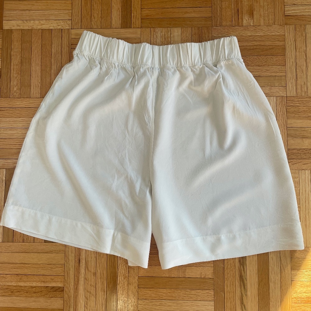 Elizabeth Suzann Florence Short in Silk Crepe, White, Size L